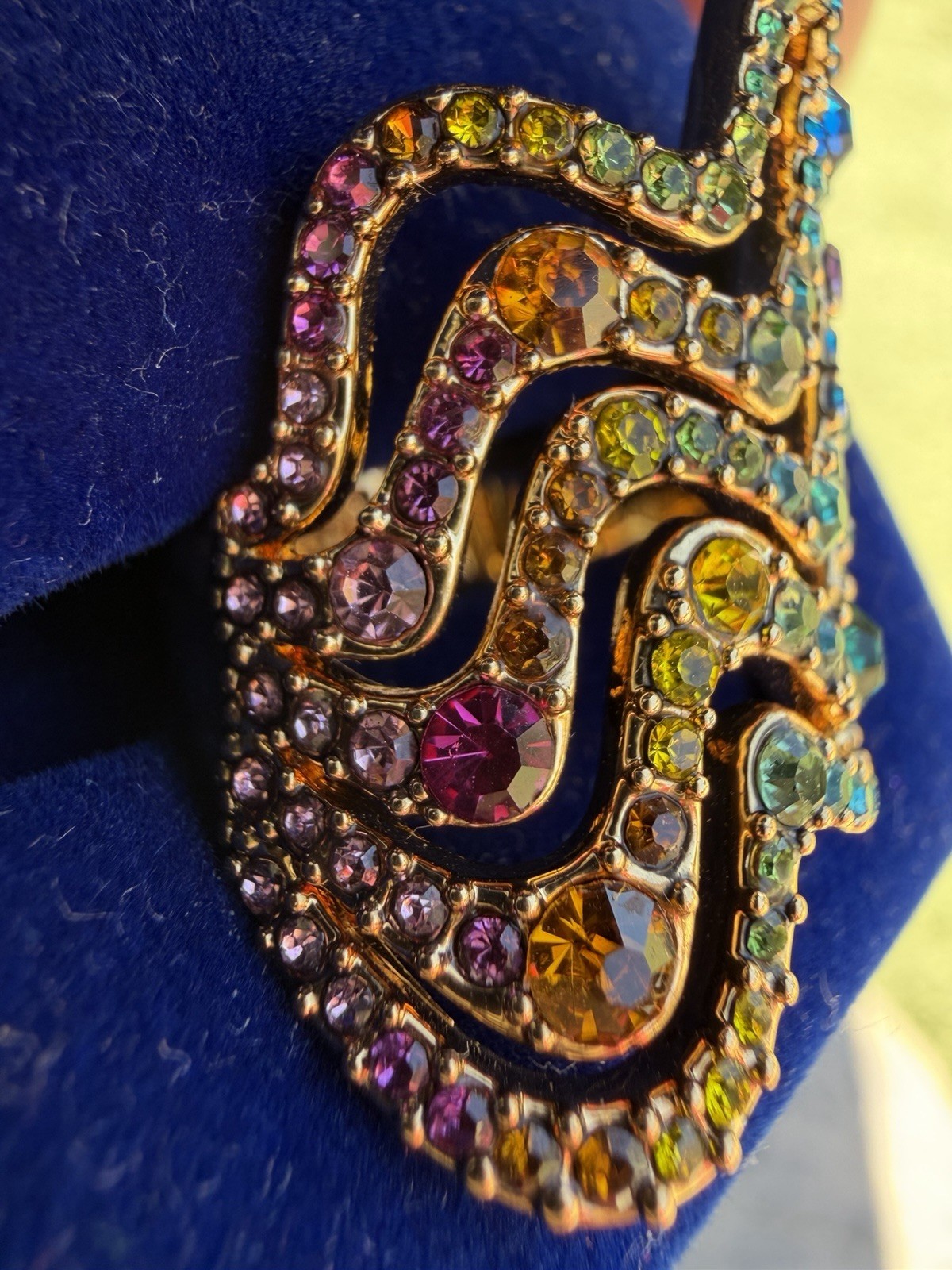 Kurt Geiger Rainbow Wave Cocktail Ring Size 7