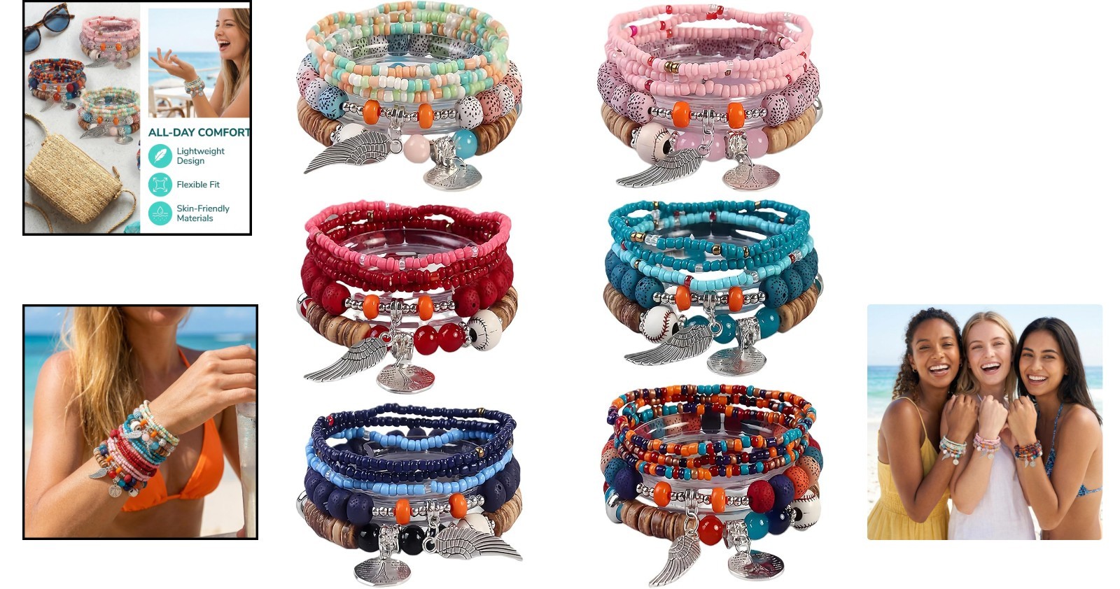 Stunning 6-Piece Stackable Bohemian Bracelets – Perfect Daily Wear & Gifting