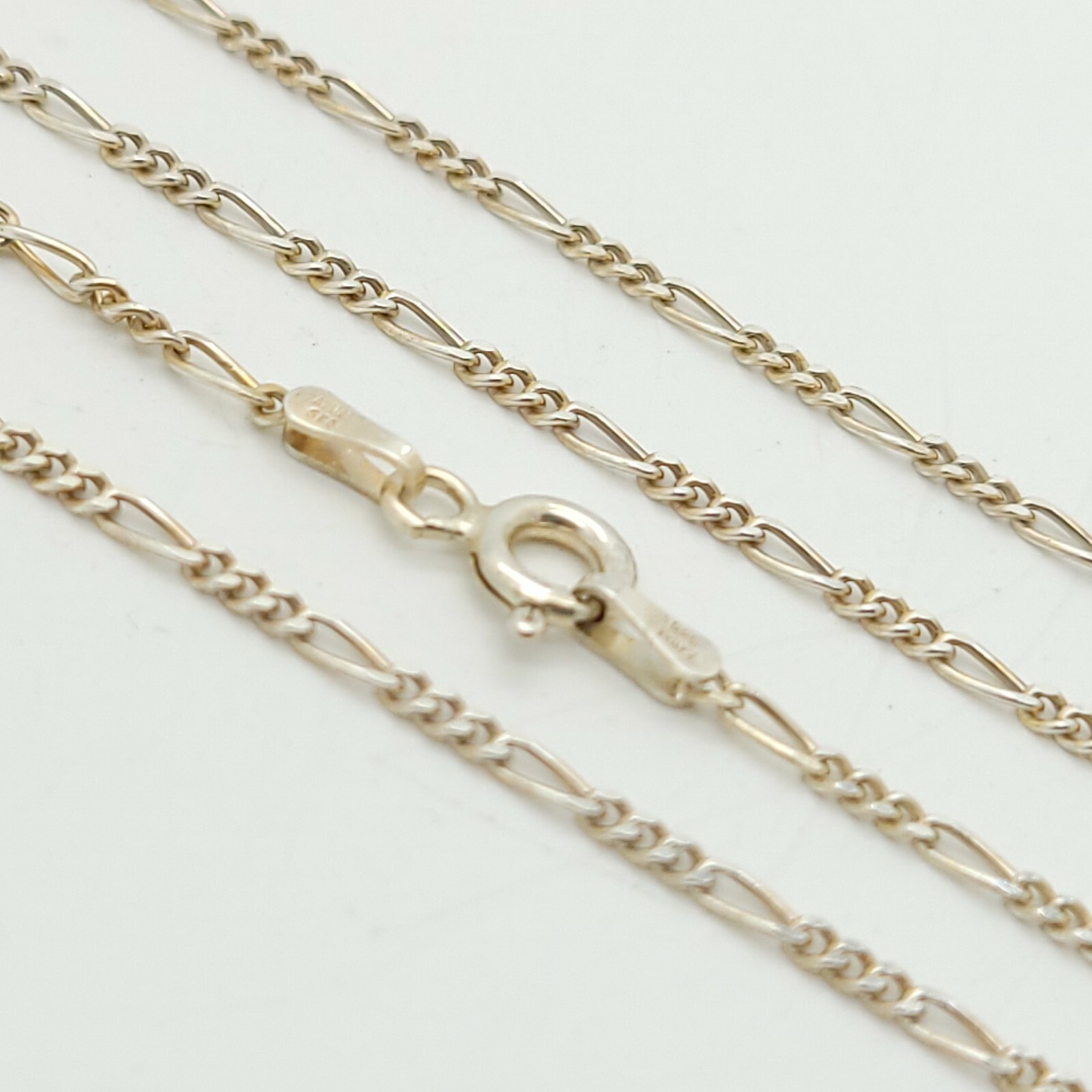 Signed GM 925 Sterling Silver 1.5 mm Figaro Rope Chain Cord 20′ In Made In Italy