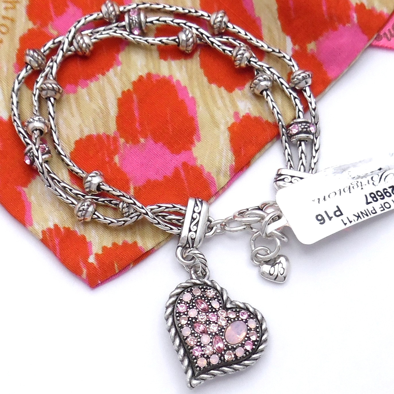 Brighton POP Love Me Tender Breast Cancer Awareness Bracelet & Dust Bag Retired