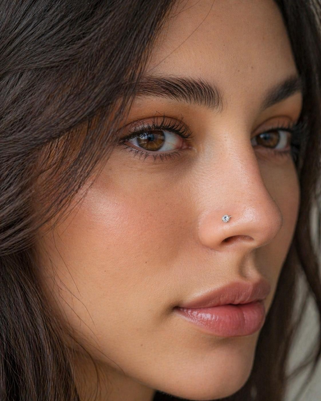 Moissanite Stone Titanium Nose Stud/Ring Piercing 18 Gauge passes Diamond Tester