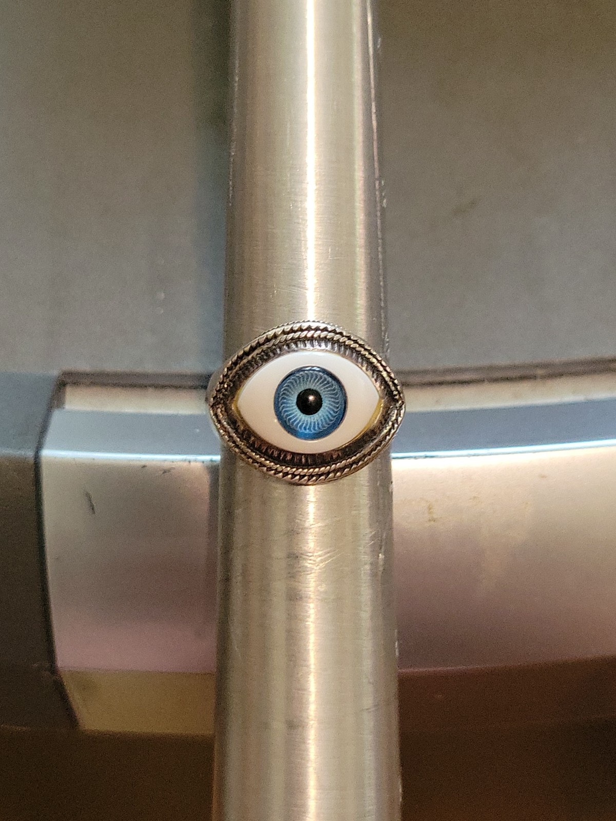 Sterling Silver Eyeball Ring size 6.5