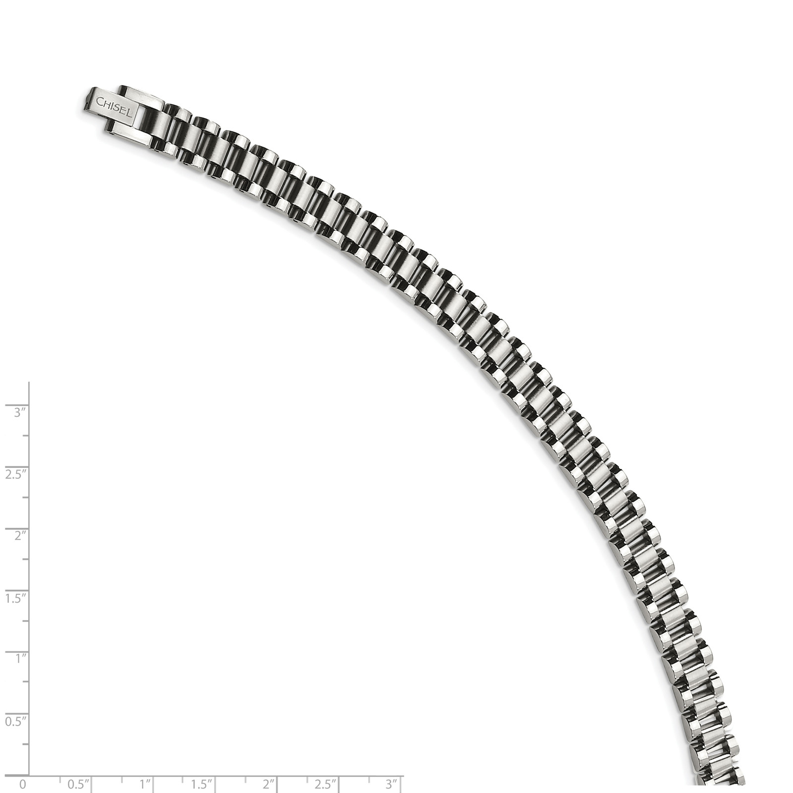 Chisel Stainless Steel Brushed and Polished 8.5 inch Link Bracelet SRB152