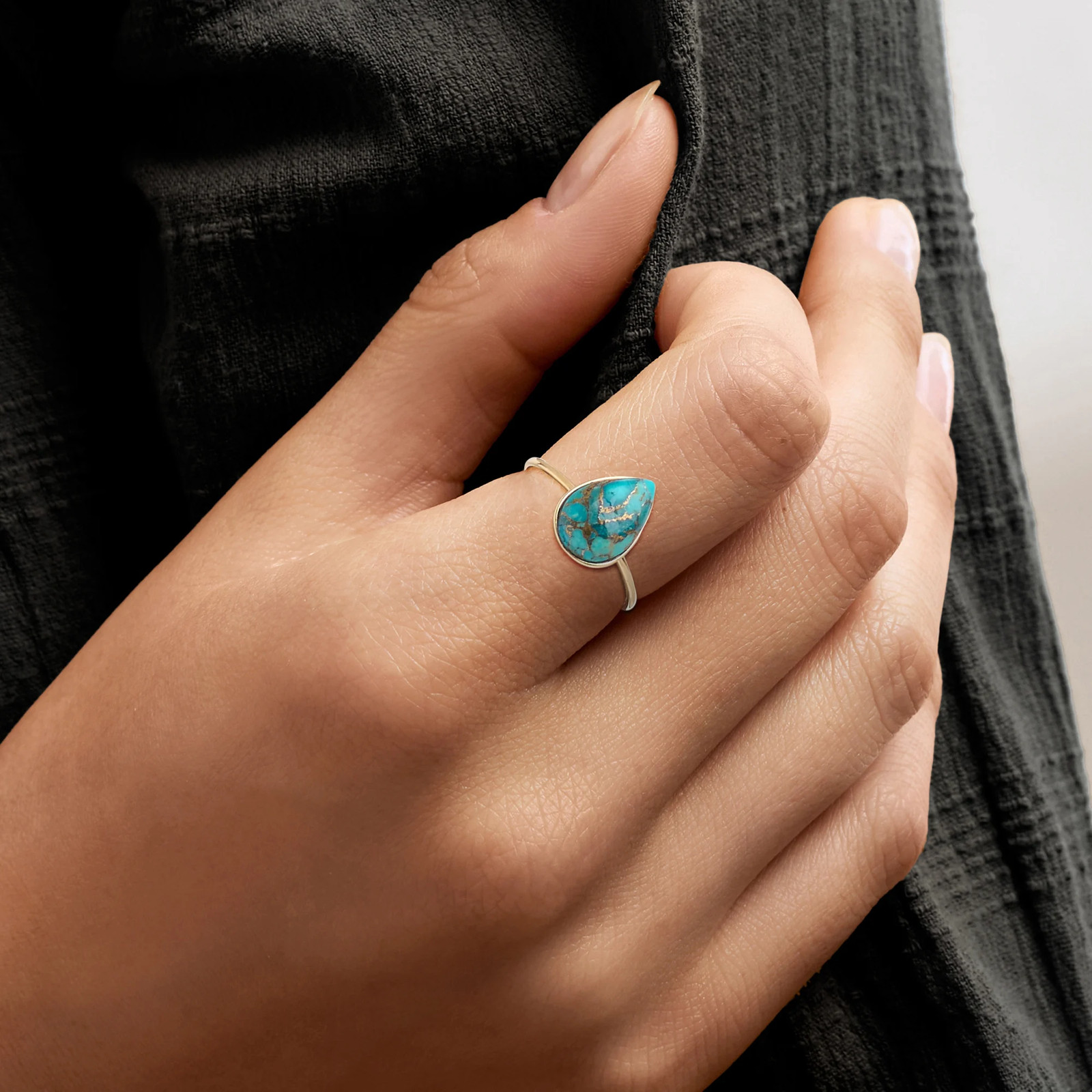 Ross-Simons Turquoise Ring in 10kt Yellow Gold