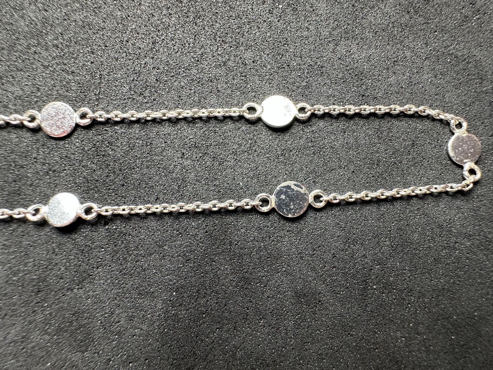 2.27g Vintage Sterling Silver 925 Disc Chain Necklace Adjustable 17 in M
