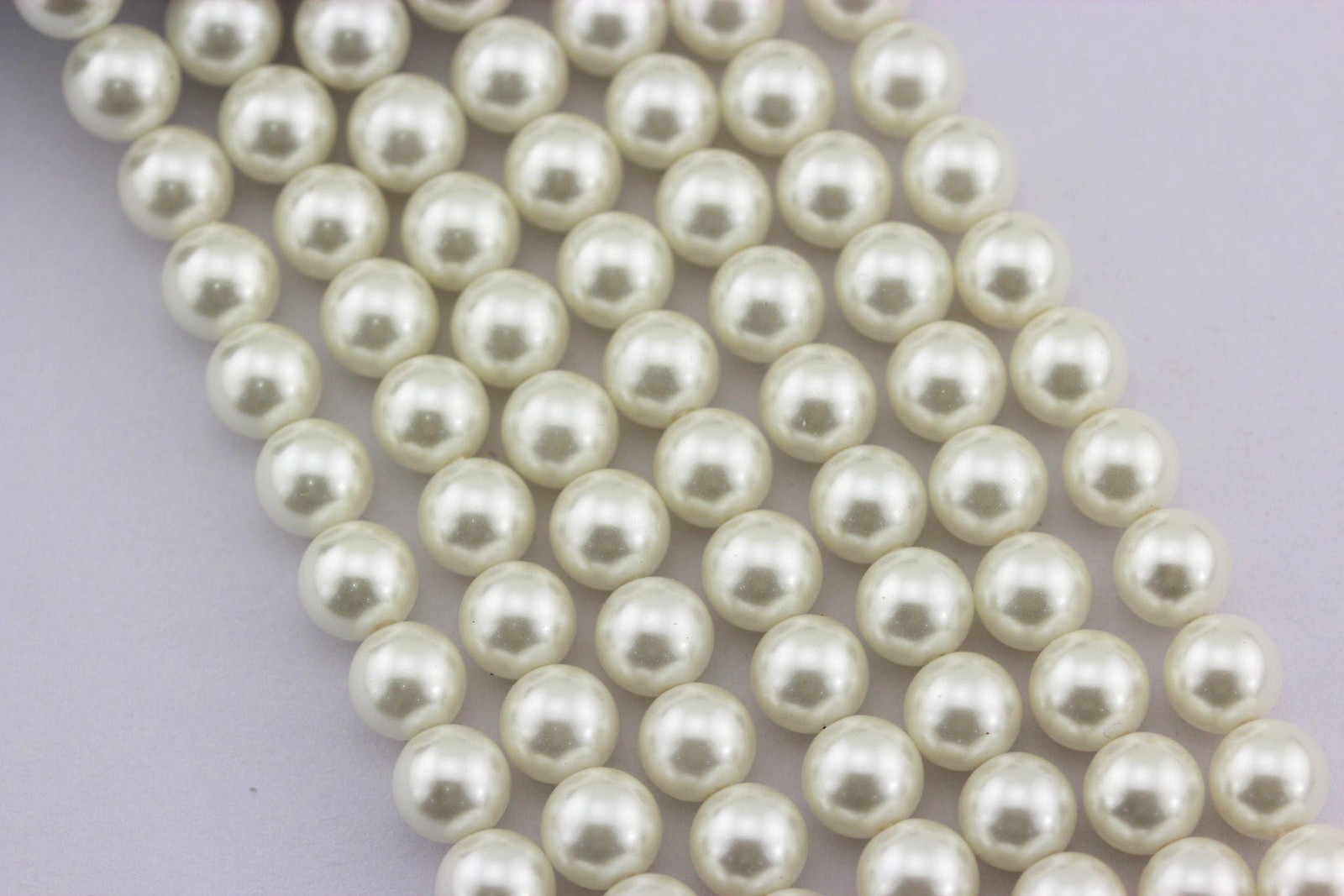 White Shell Pearl Smooth Round Beads 3mm 4mm 6mm 8mm 10mm 12mm 15.5″ Strand