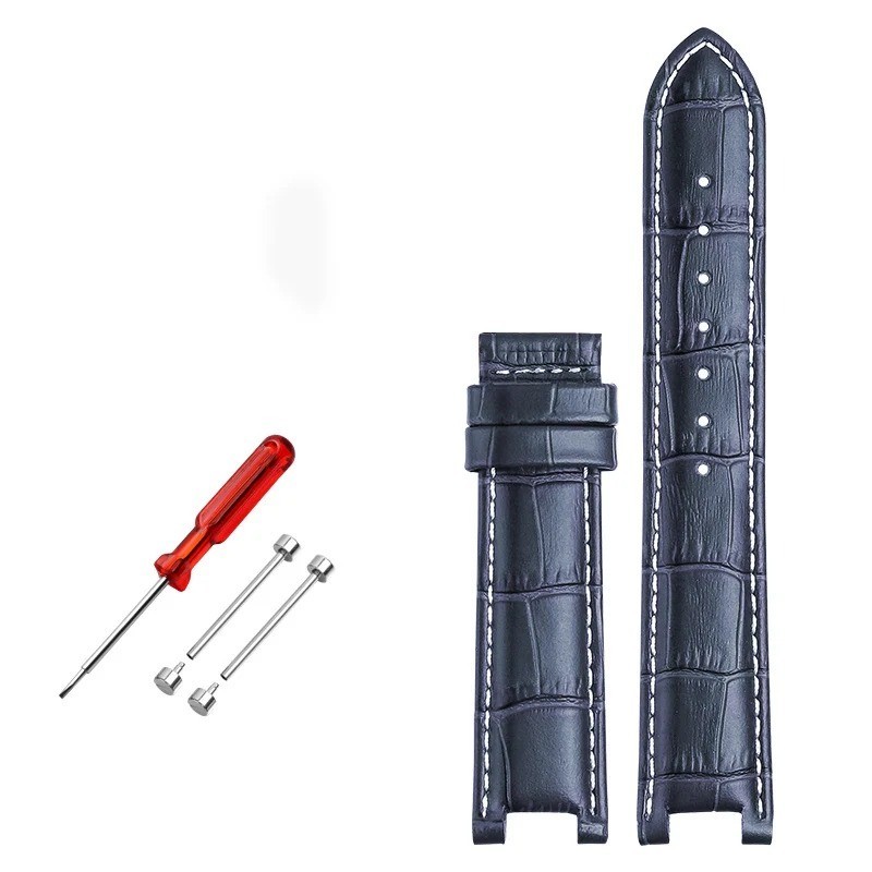 Genuine Leather Watch Strap Fit for Gc 22x13mm 20x11mm Notched Wristwatches Band
