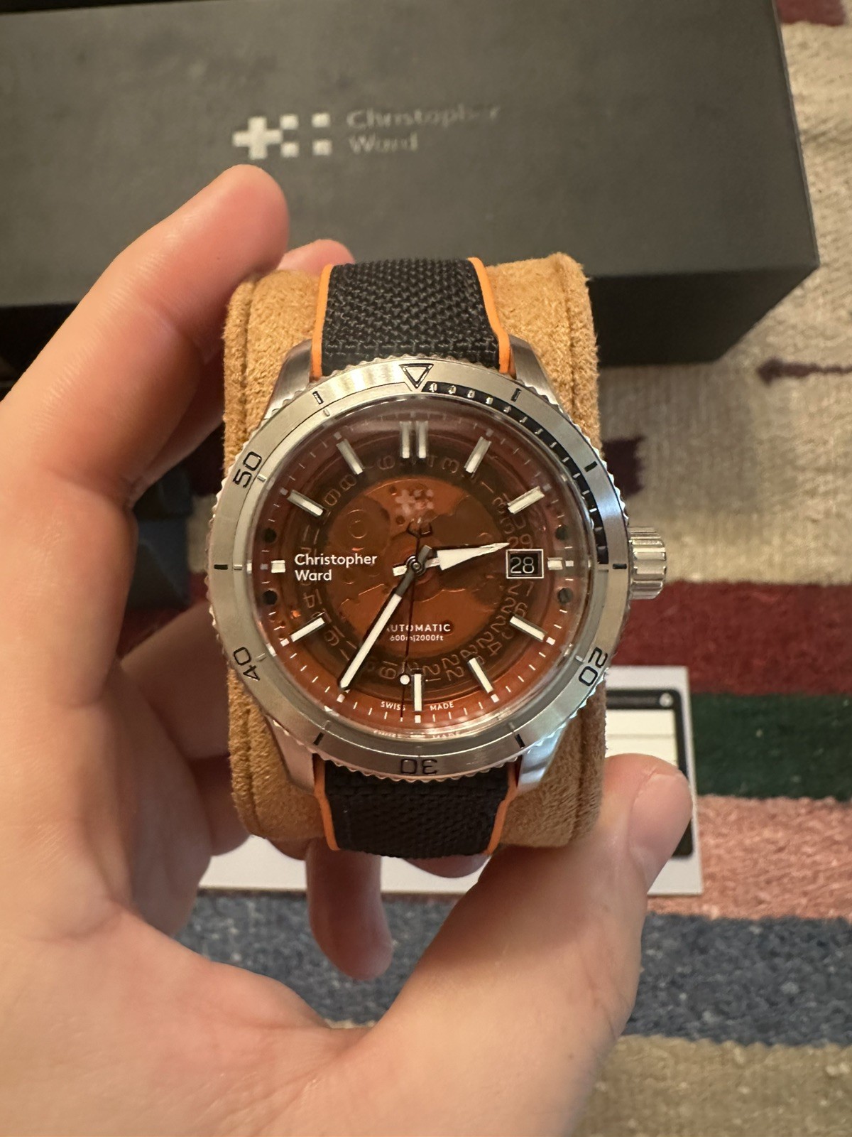 Christopher Ward C60 Trident Mk3 Pro 600 40mm Orange Sapphire (01/2023)