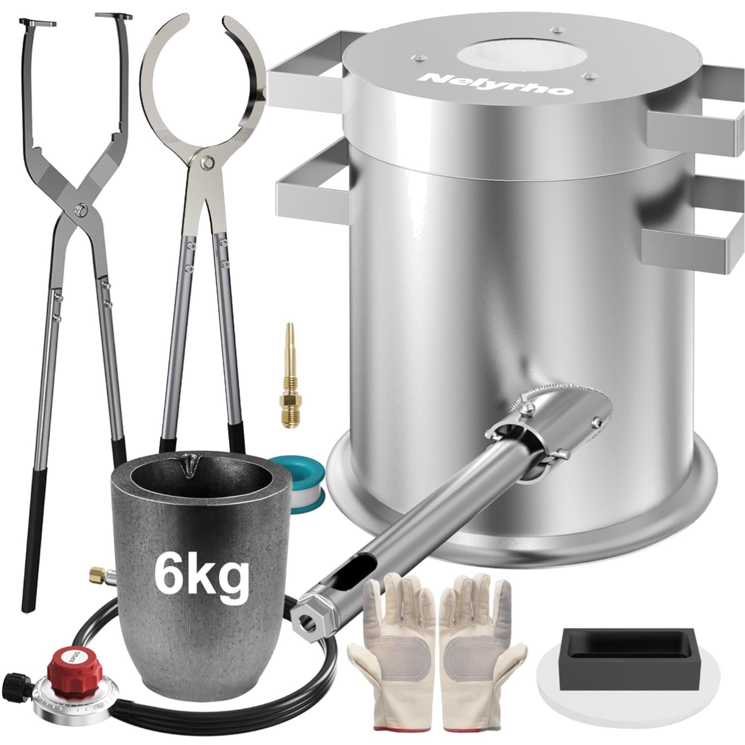 6KG Propane Melting Furnace Kit – Metal Casting Machine for Gold, Silver, Cop…