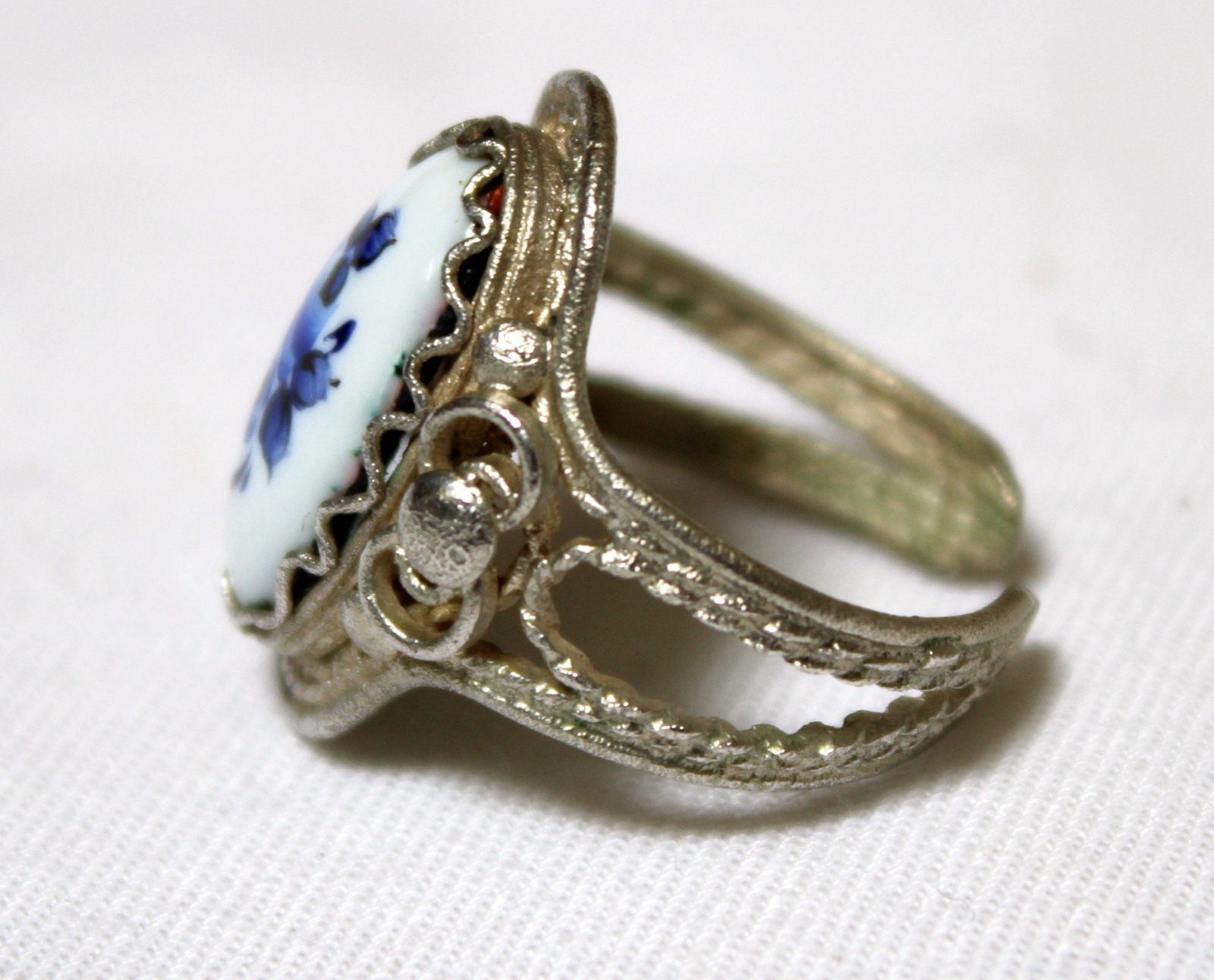 Vintage Russian Hand Painted Enamel Rings 3 Variation Finift Technique #94,96,97