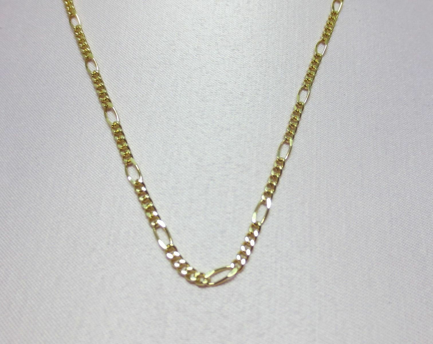 14KT GOLD EP 16 INCH T0 30 INCH 2MM FIGARO STUNNING COMFORTABLE CHAIN NECKLACE