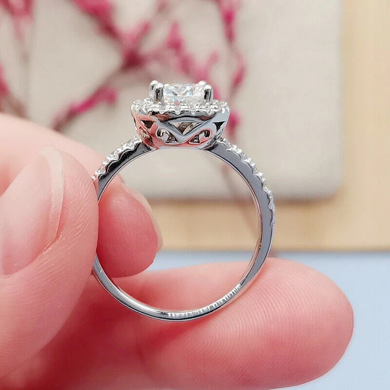 2.00Ct Round Cut Lab Created Moissanite Ring For Her 14K White Gold Plated