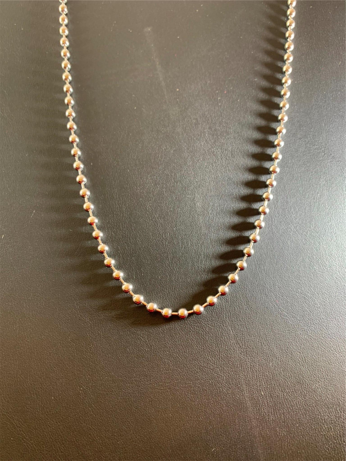 16-42 INCH 4.mm STAINLESS STEEL SILVER BALL CHAIN WITH A MILITARY CLASP