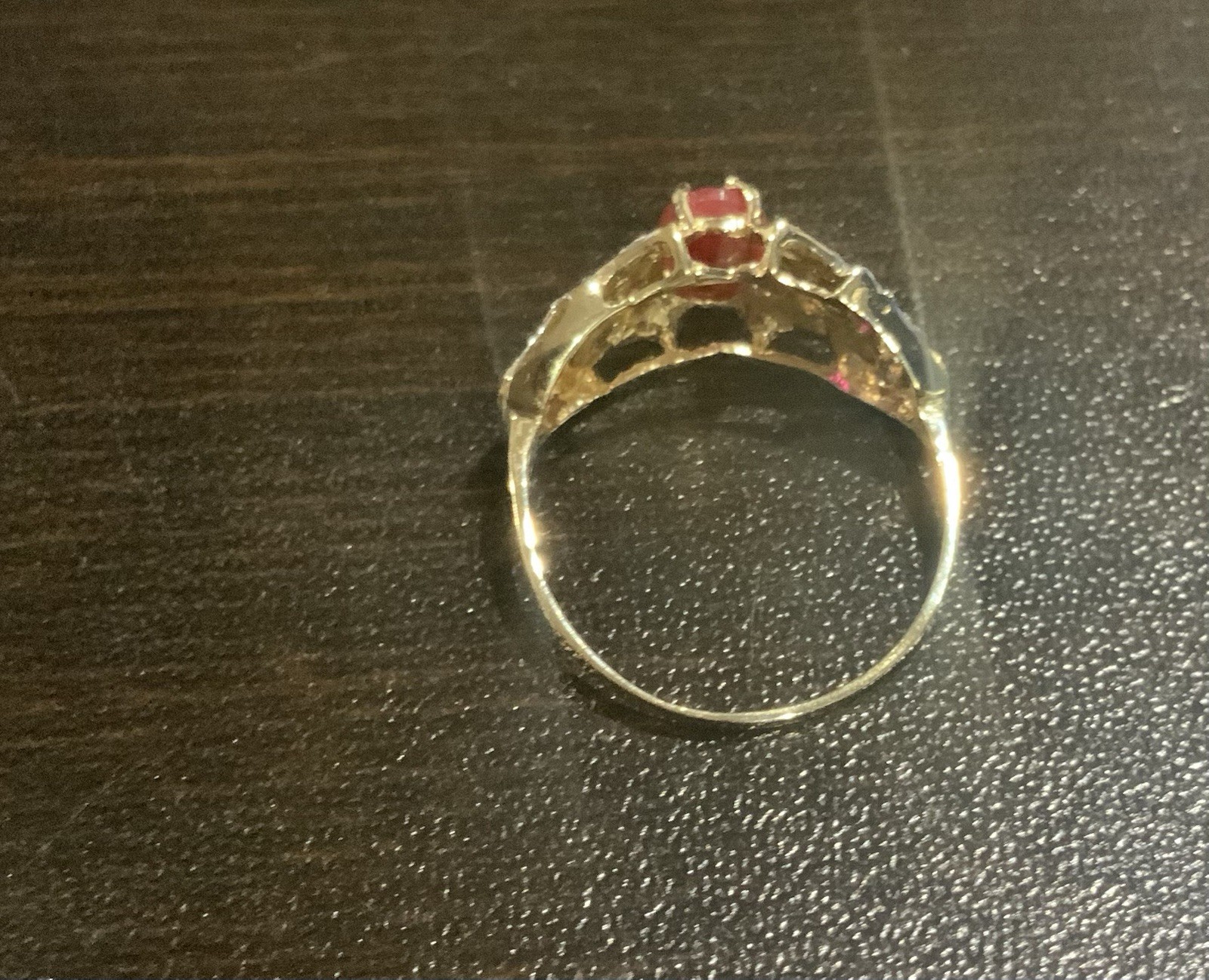 10K Yellow Gold Ruby & Diamond Ring 1.35 CTW Size 7 – New