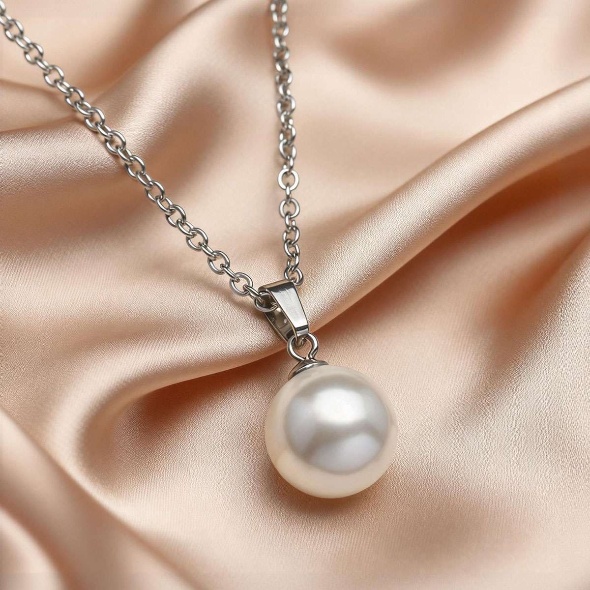 White Pink,Black Pearl Pendant Silver Necklace Jewelry Valentine’s Birthday Gift