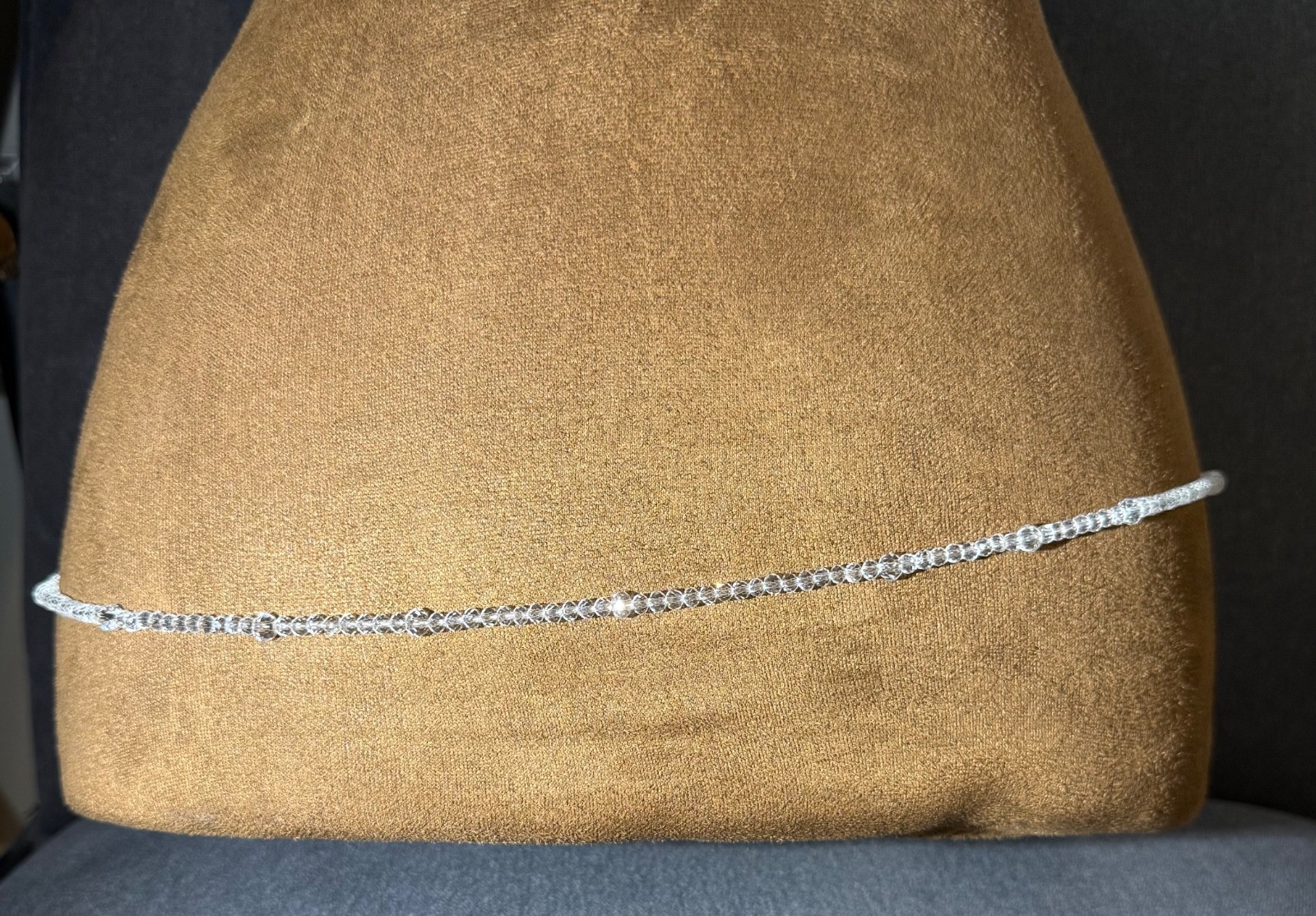 Clear Crystal Stretch Waist Beads for Women – African Glass Beads – Body Jewelry