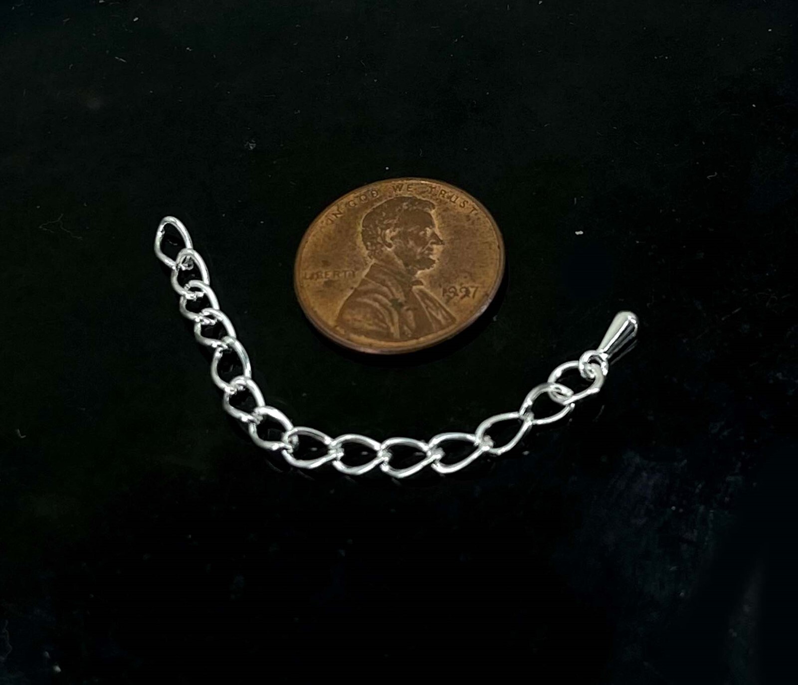 20 Necklace Extender Chain Tail Silver Plated Iron Bracelet Extension 2 inches