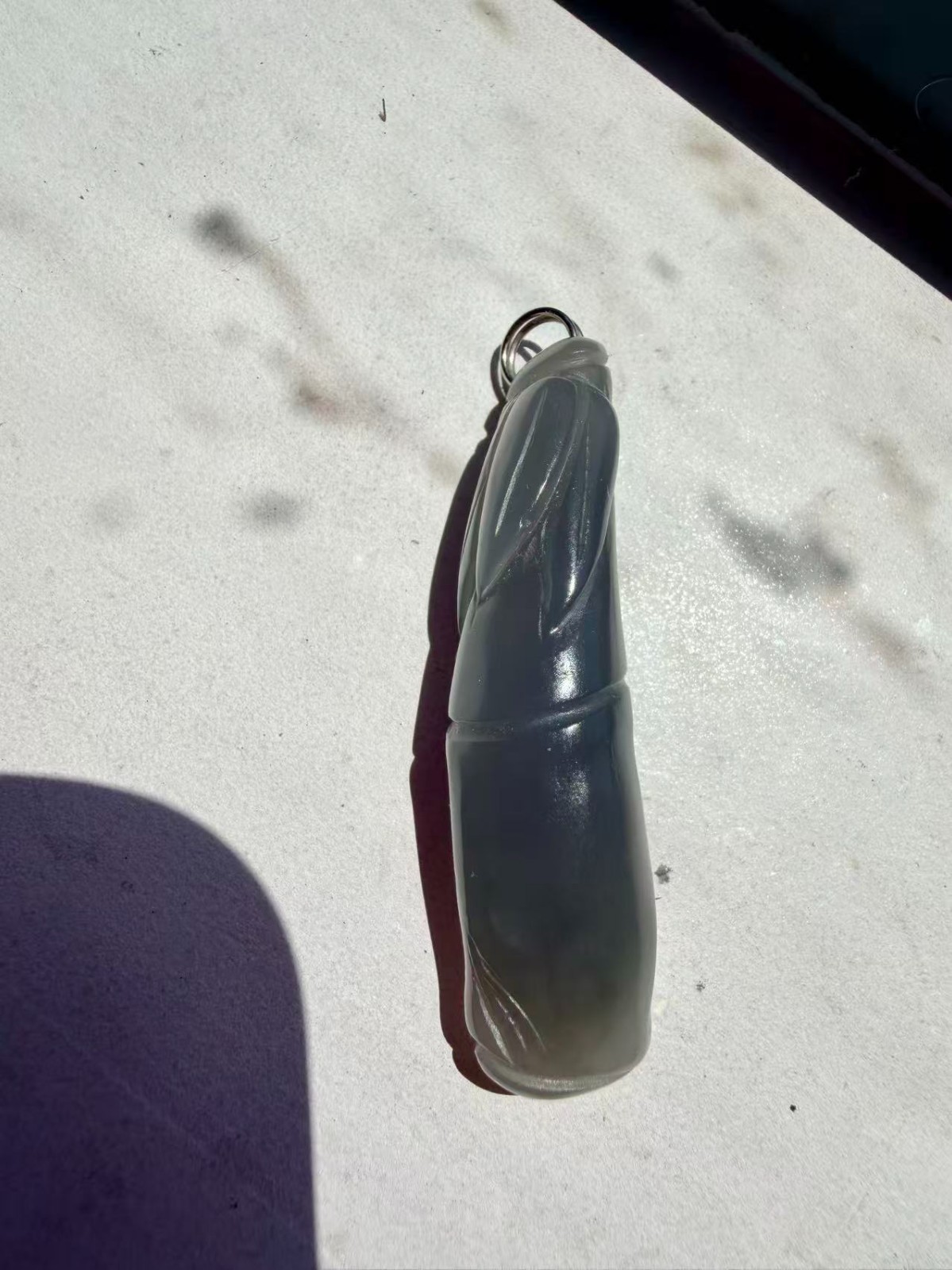 Nephrite hetian jade pendant icy purple bamboo fully translucent 冰紫竹节节高
