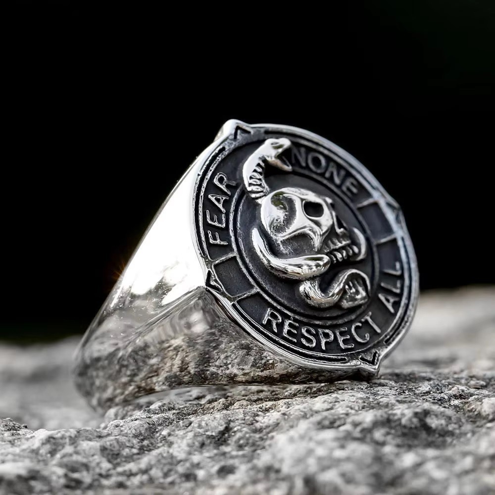 Fear None Respect All Skull Ring Stainless Steel Ring