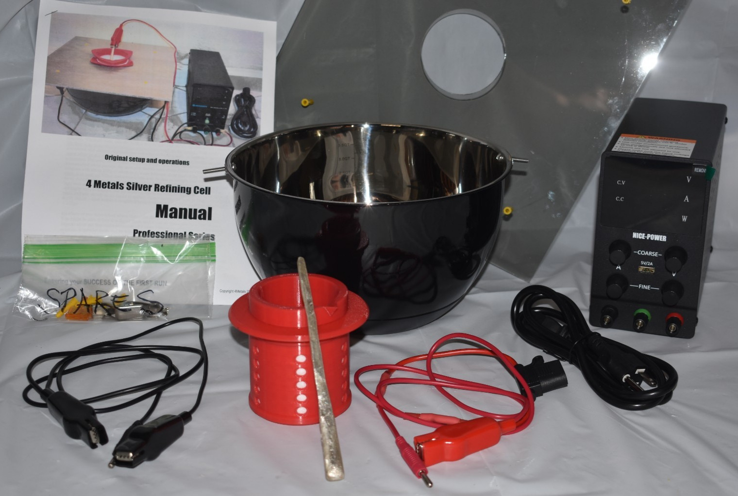 v3.0 PRO-4s electrolytic 4QT SILVER CELL refine scrap to 999 PURE and MAKE MONEY