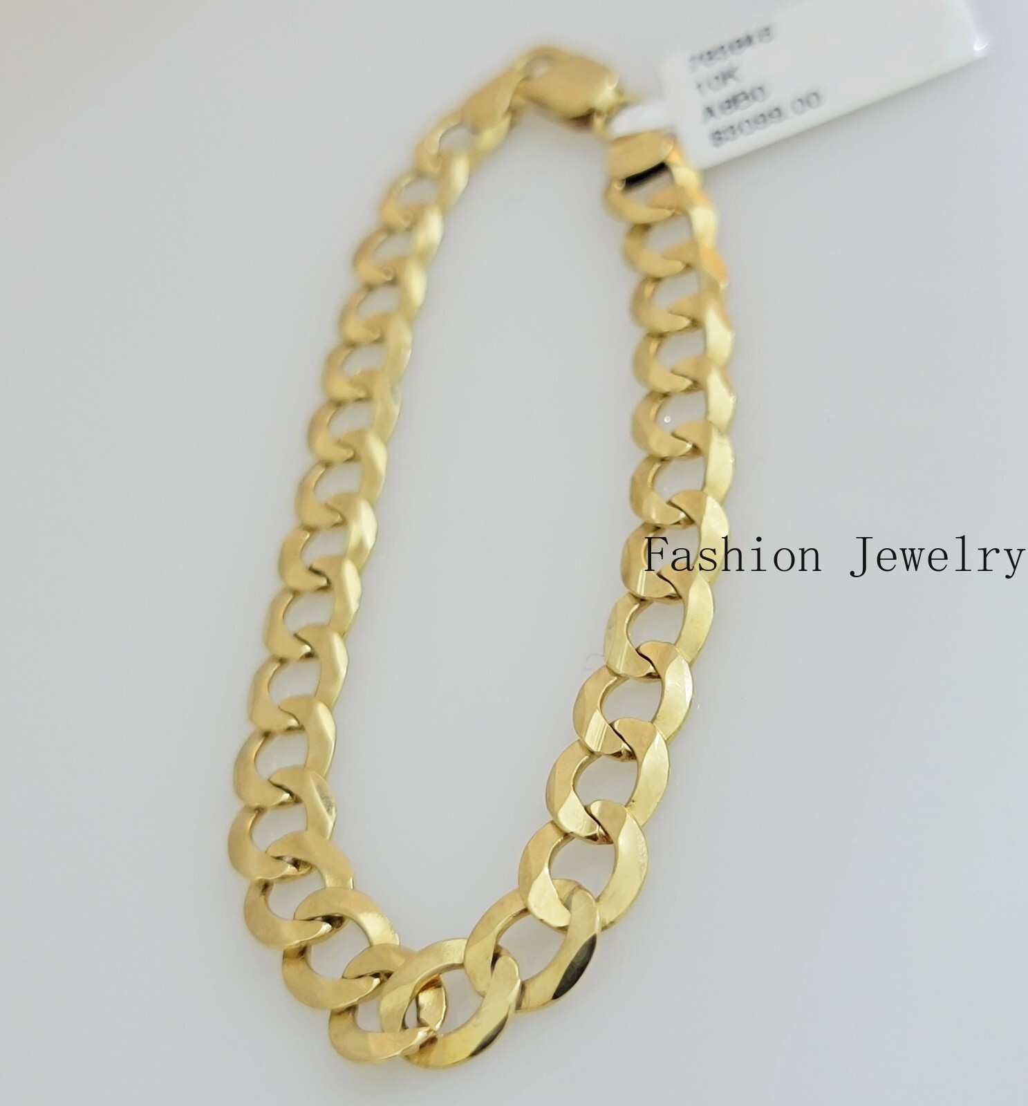Real 10k Yellow Gold Bracelet Solid Cuban Link 7 Inch 7mm 10kt Women Bracelet