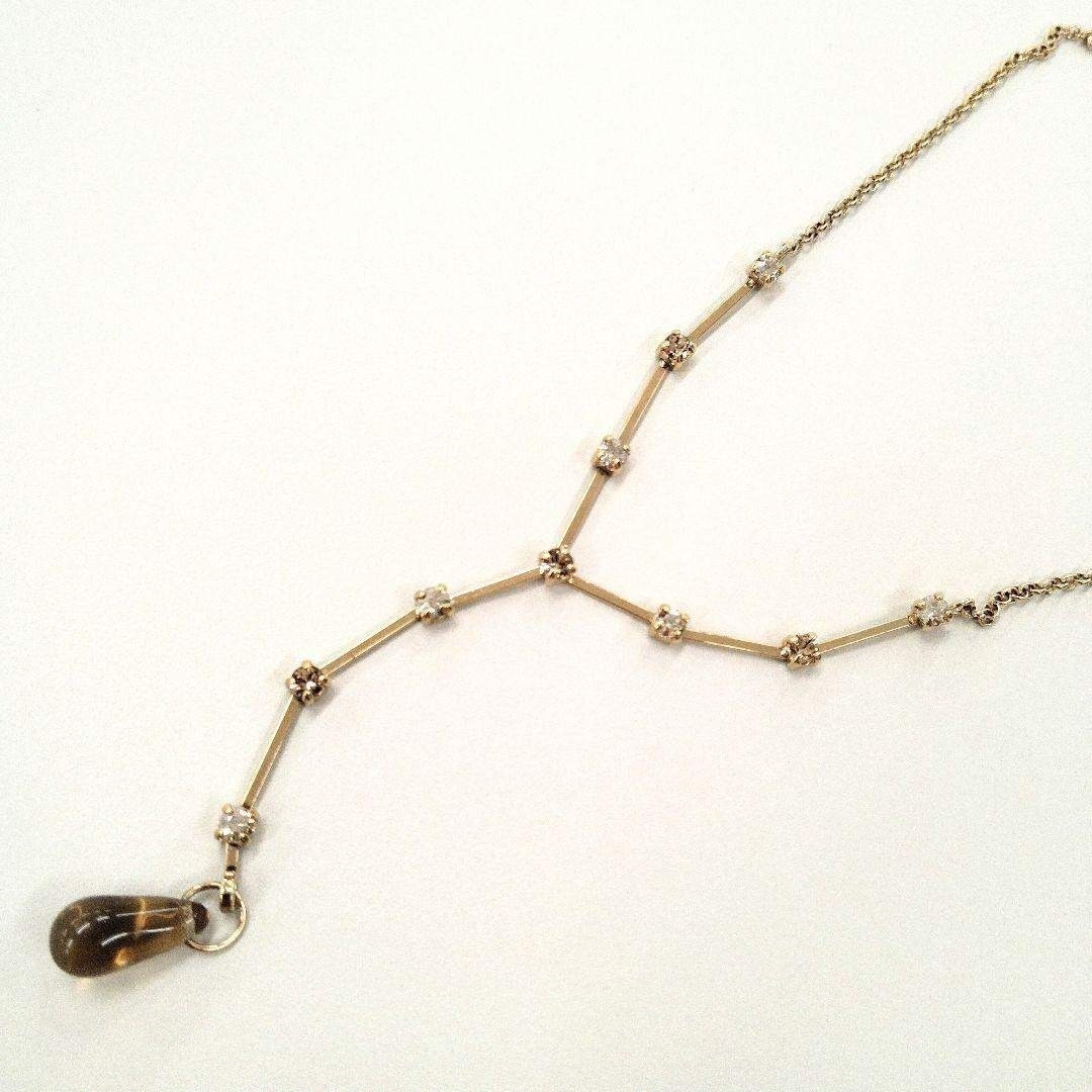 Excellent+++ AGATHA Y-shaped gold necklace with drop pendant