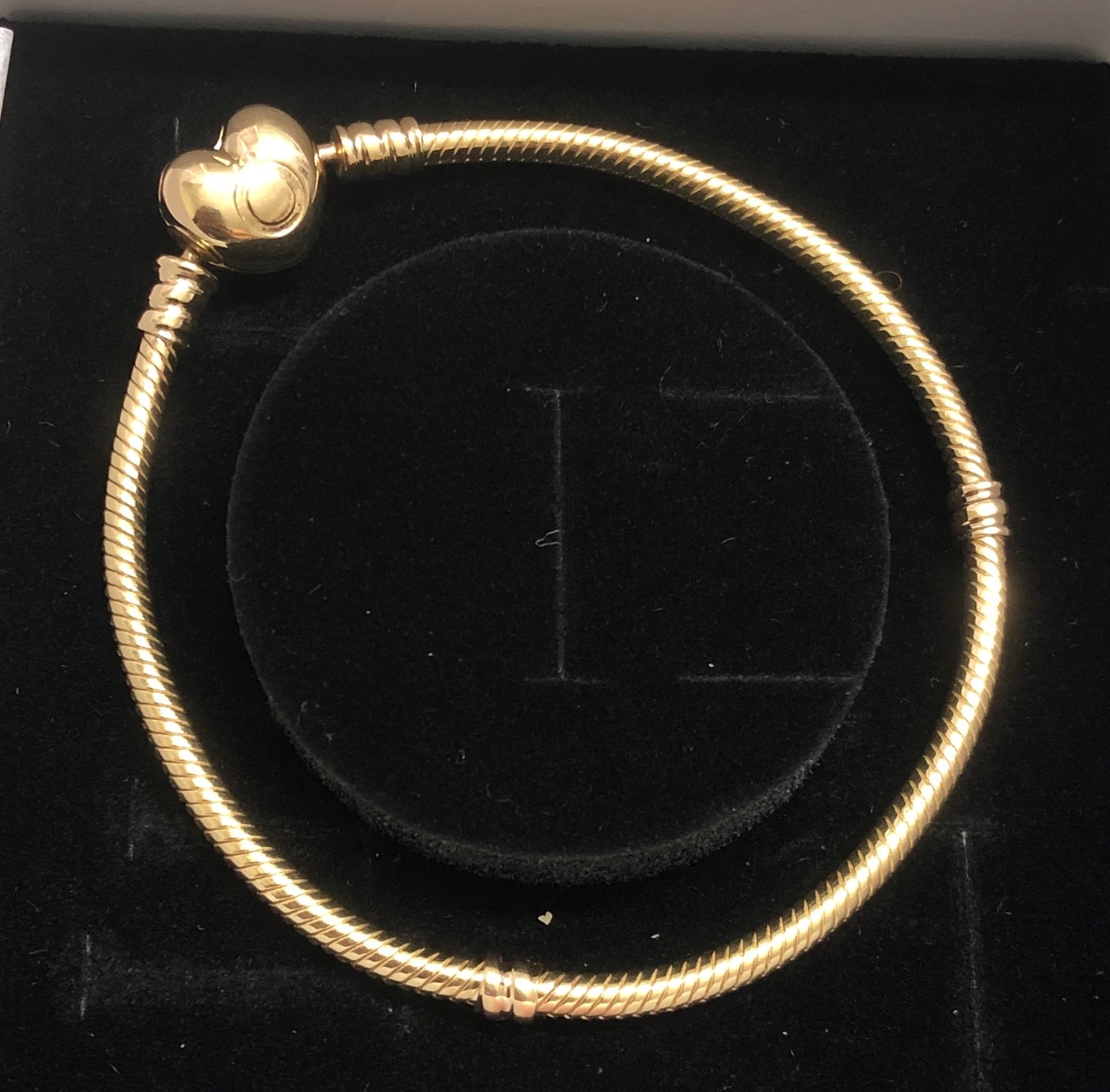 NEW💕 Pandora Moments 14K Solid Gold Heart Clasp Bracelet 559522C00 7.9″/20cm