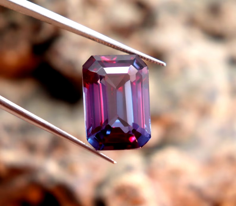 Color Change Natural Alexandrite Emerald Cut 6.50 Ct CERTIFIED Loose Gemstone