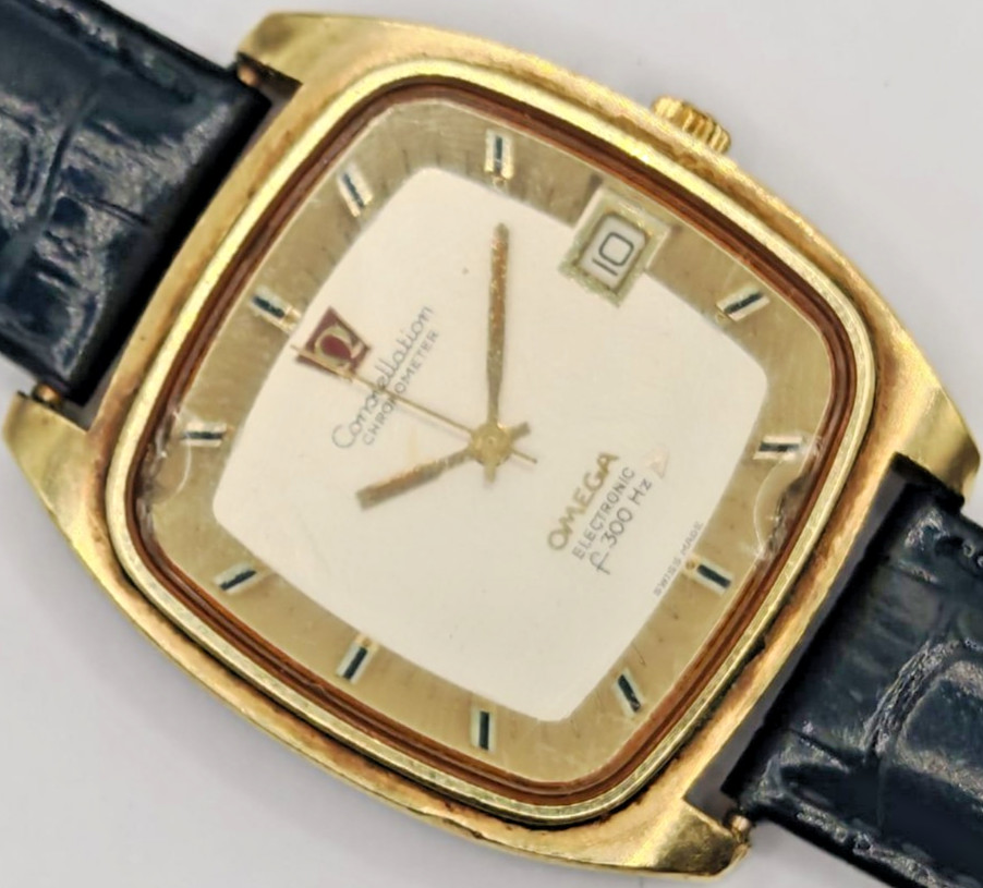 Omega Constellation Electronic f300 Hz Cal 1250 Gold Plated Parts Repair Vintage