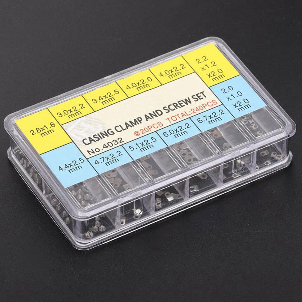 240Pcs Watch Casing Clamp Movement Adapter Securing Screw Washer Repair For ETA