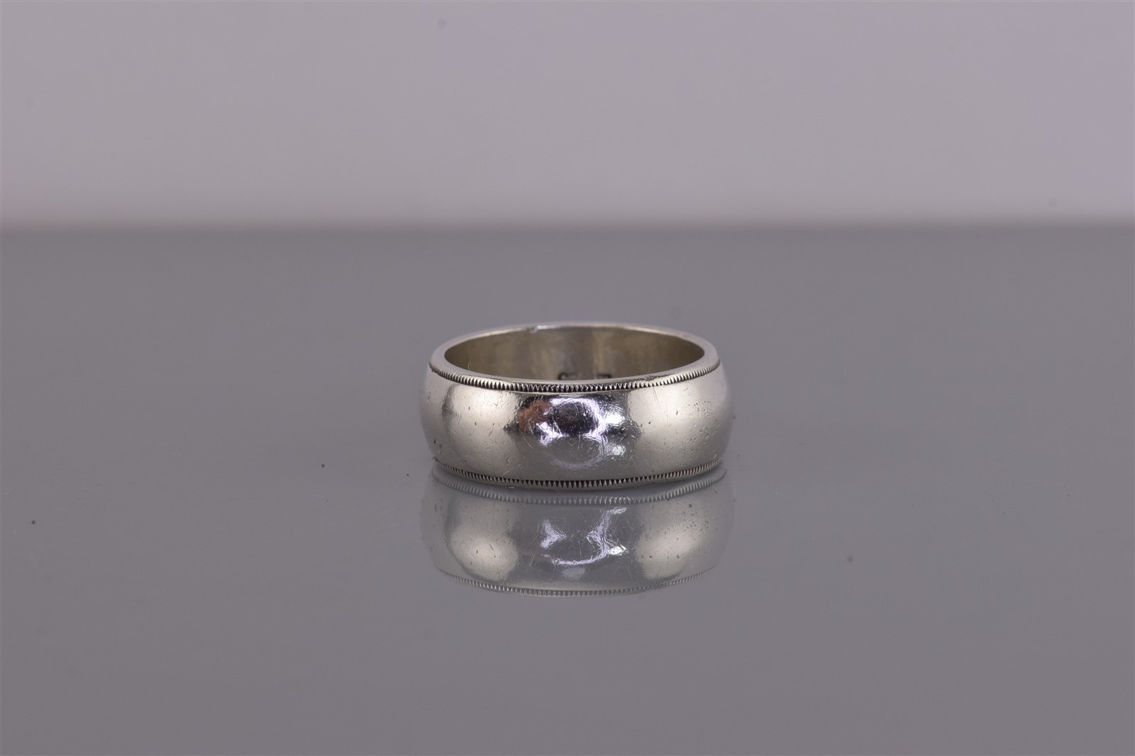 Sterling Silver 7mm Grooved Border Polished Smooth Band Ring 925 Sz: 5