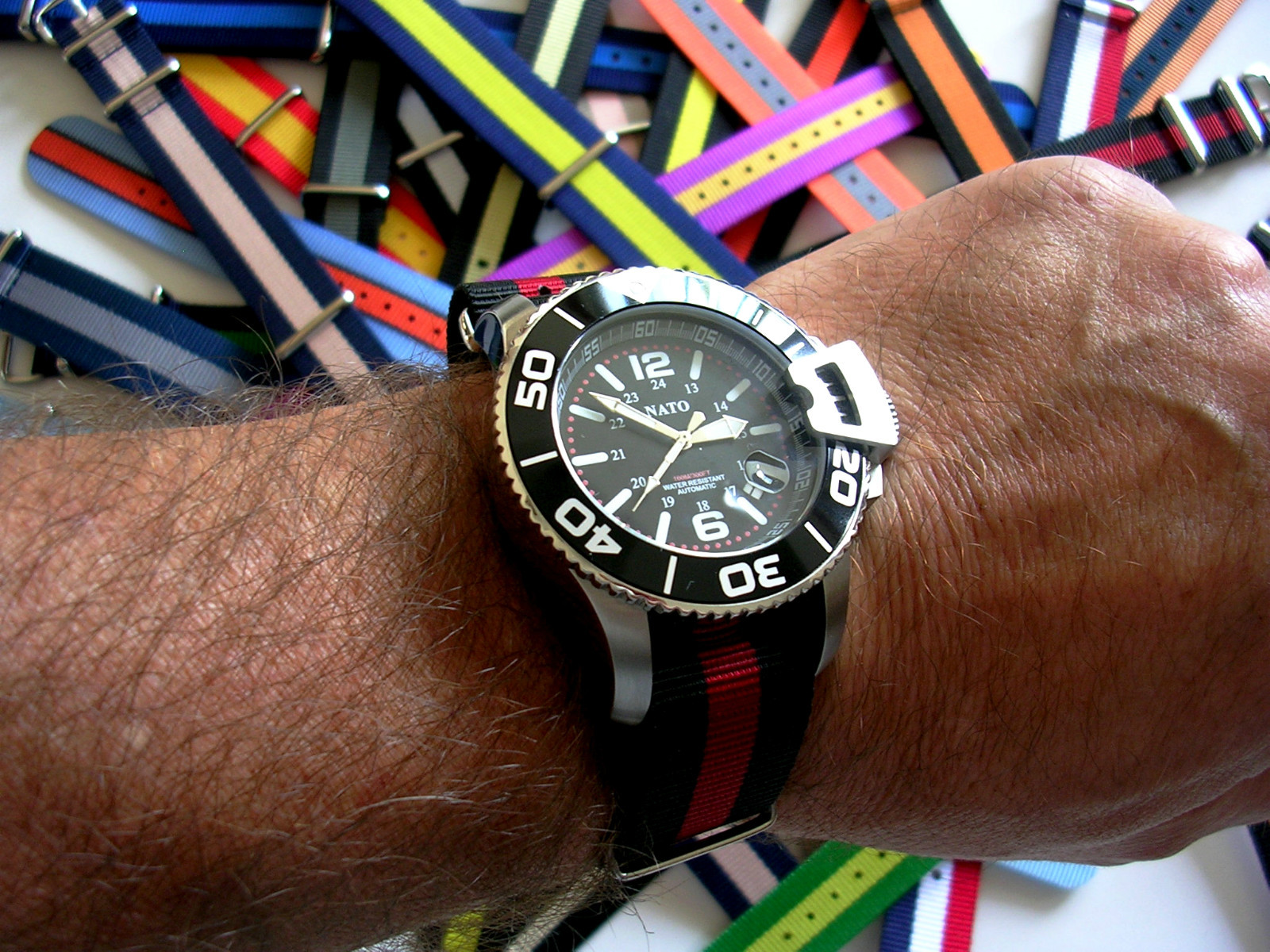 NATO G10 ® 3 Stripe Classic nylon watch band Military RAF strap Bond IW SUISSE