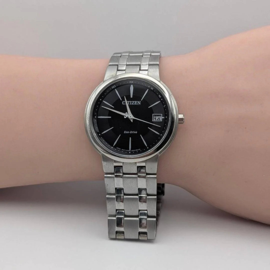 CITIZEN H415-S063311 Eco-Drive Titanium Black Dial Date Slim 1.43 inches Mens