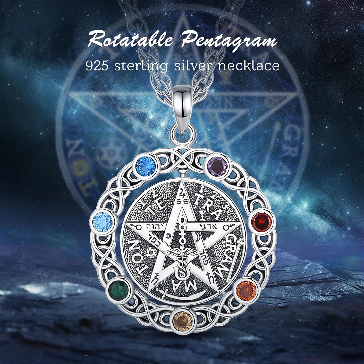 AEONSLOVE Tetragrammaton De Plata 925 Sterling Silver Tetragrammaton…
