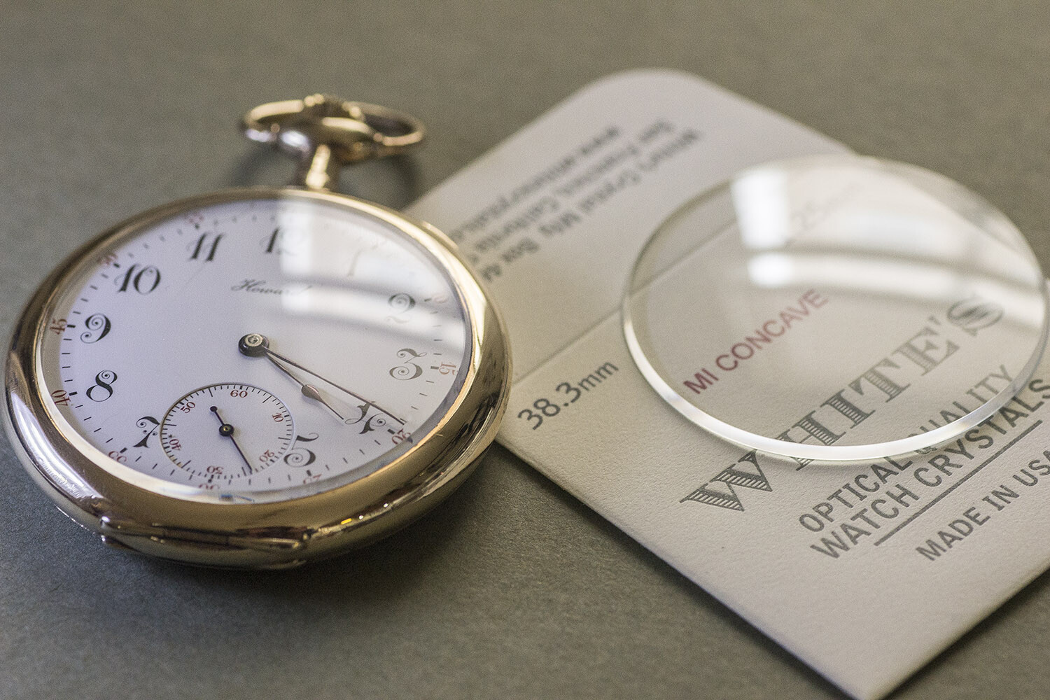 New 1.25mm Beveled Mineral Glass Pocket Watch Crystals 12s 14s 16s Made In USA