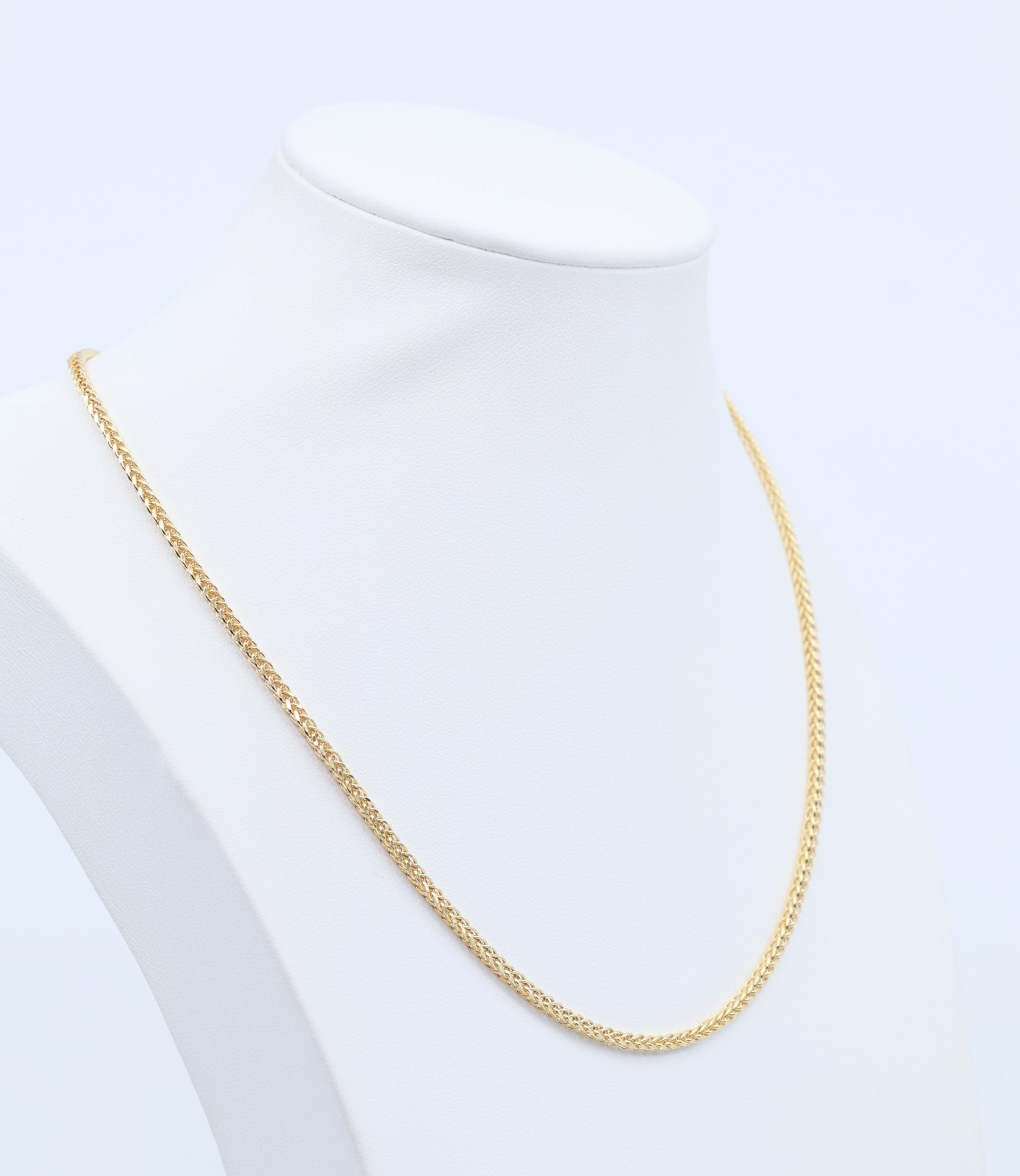 Beautiful 14K Solid Yellow Gold Designer Franco Link Chain Necklace – 18″ Length