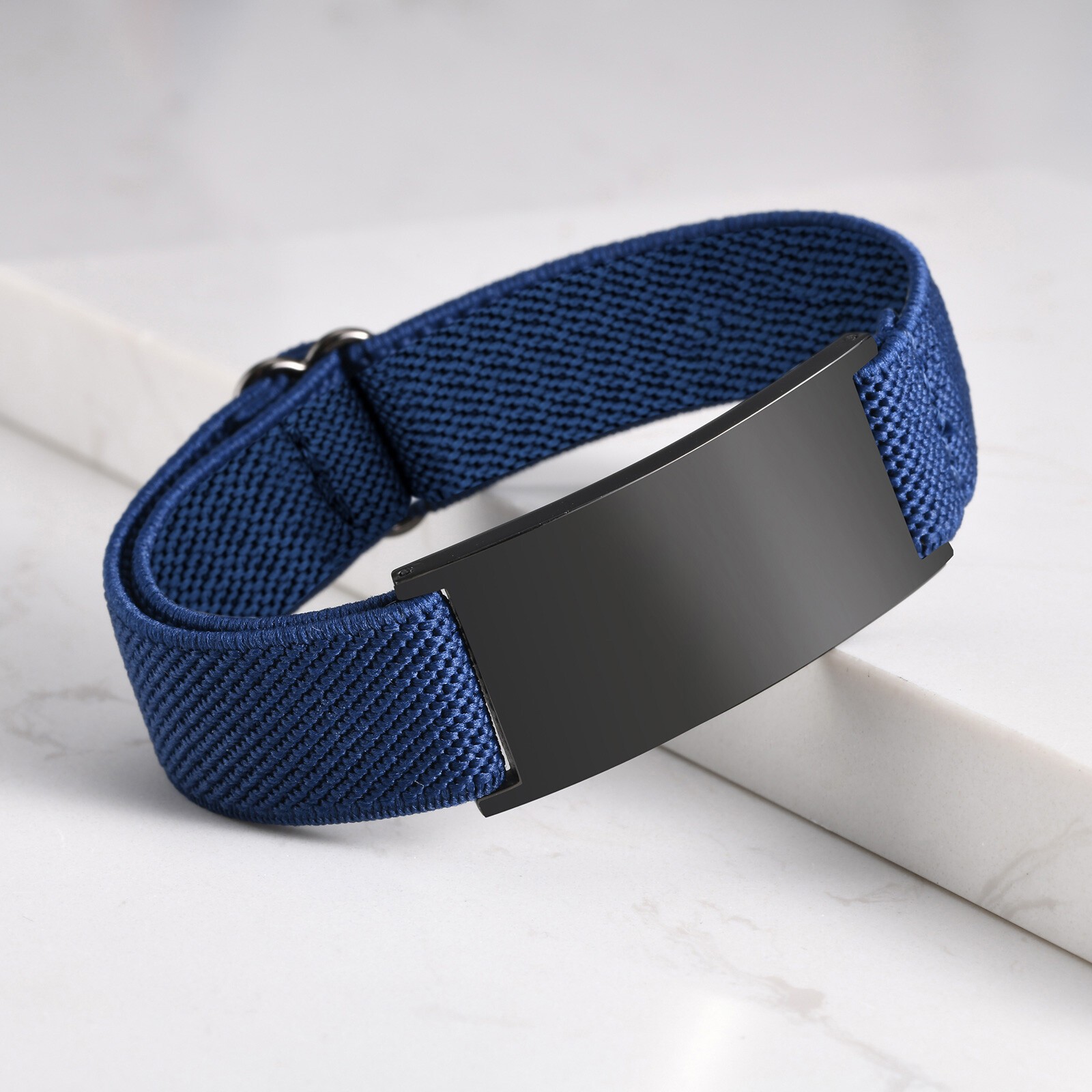 Personalized Medical Alert ID Bracelet Elastic Emergency Bangle Wristband Unisex