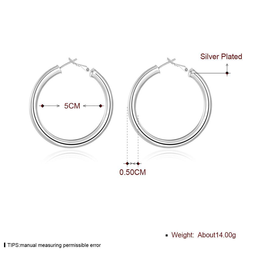 925 Sterling Silver Hoop Pierced Earrings 1.8″ Inches L100