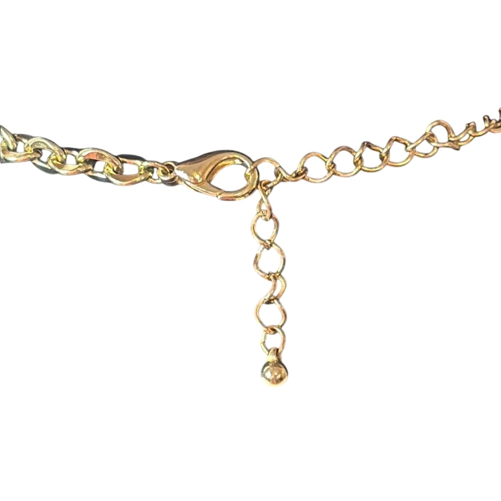 Signed FL&B Gold Tone Rhinestone Star Pendant Necklace Y2K Glam Adjustable