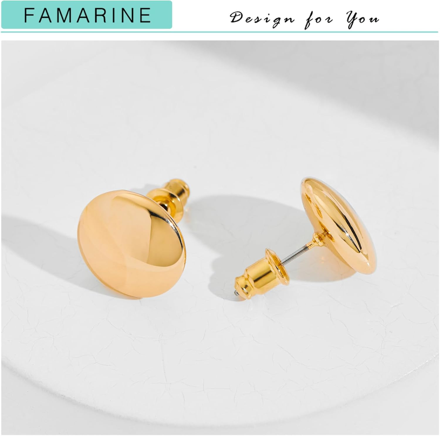 Dot Earrings Gold Silver Stud Earrings for Women Flat round Earring Minimalist E