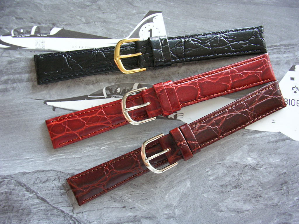 16 17 18 19 Alligator calf XL Extra Long Black Brown watch band strap IW SUISSE