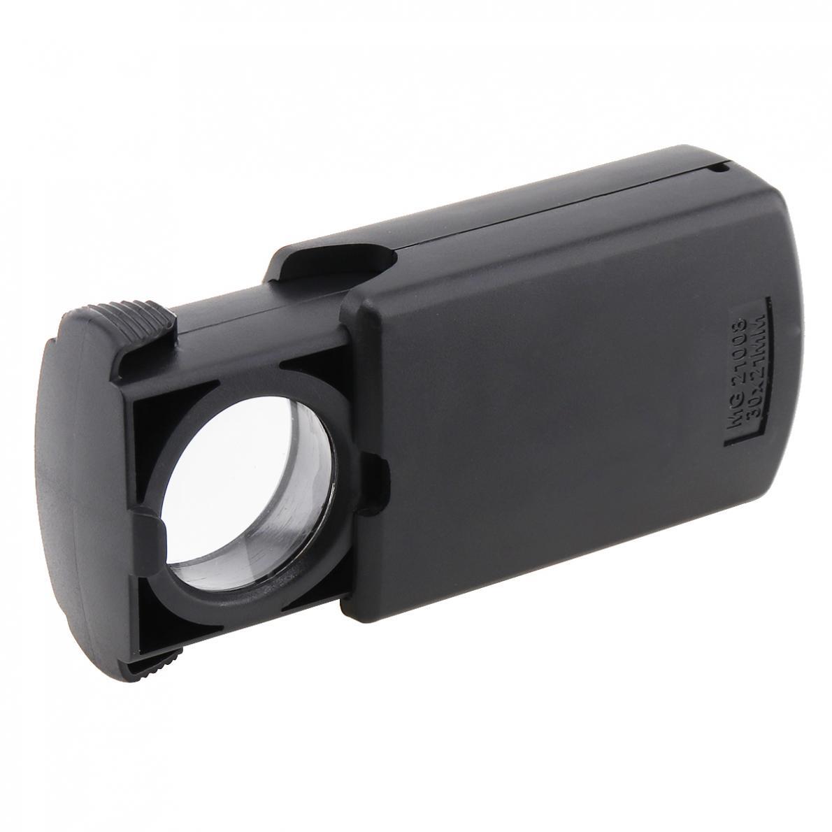 30X Pull-type Magnifier Mini Pocket Hand Magnifying Glass with LED Light Source