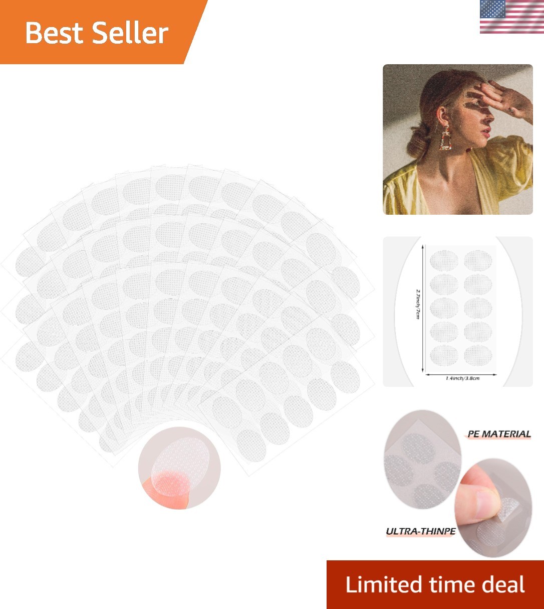 480 Non-Toxic Earlobe Stickers – Ultimate Support for Heavy Earrings & Safety