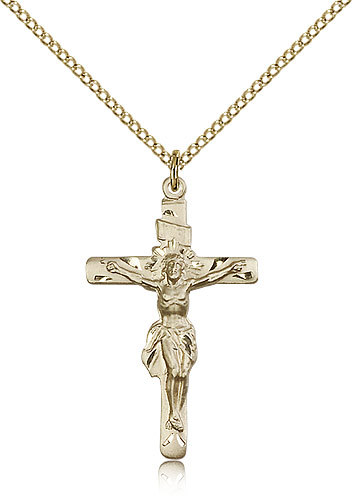 Gold Filled Crucifix Pendant For Women On 18 Chain – 30 Day Money Back Guara…