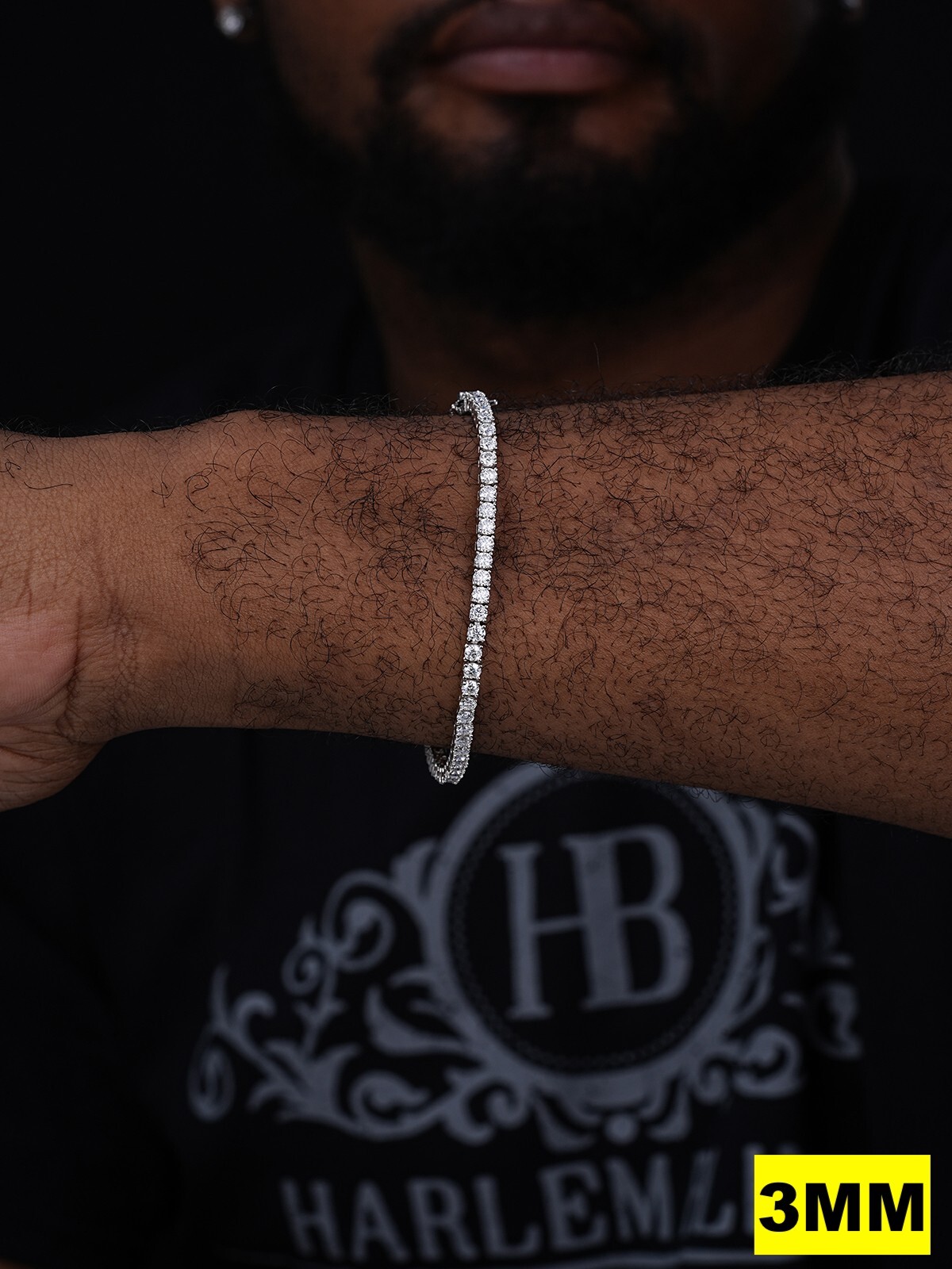 Tennis Bracelet SOLID 925 Sterling Silver MOISSANITE Passes Tester 3-7mm