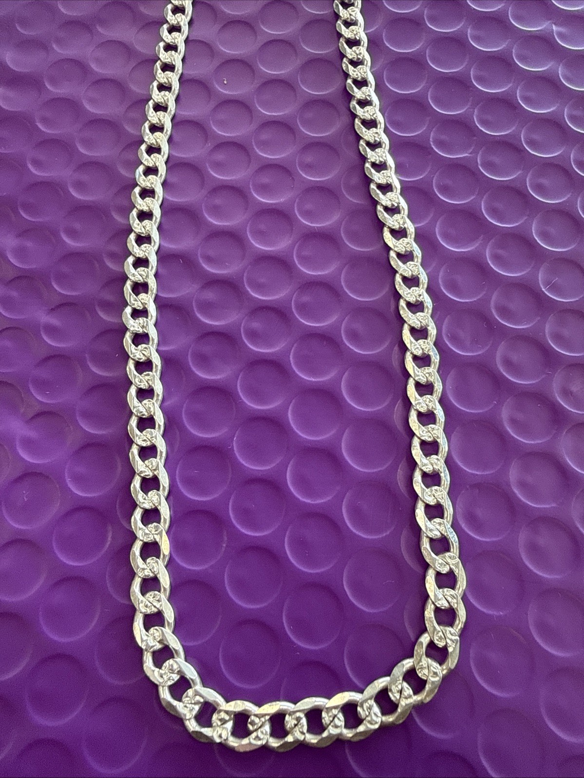 ❤️ 20” 925 MENS STERLING SILVER 25.5g HEAVY CURB LINK Necklace 6mm (2343)