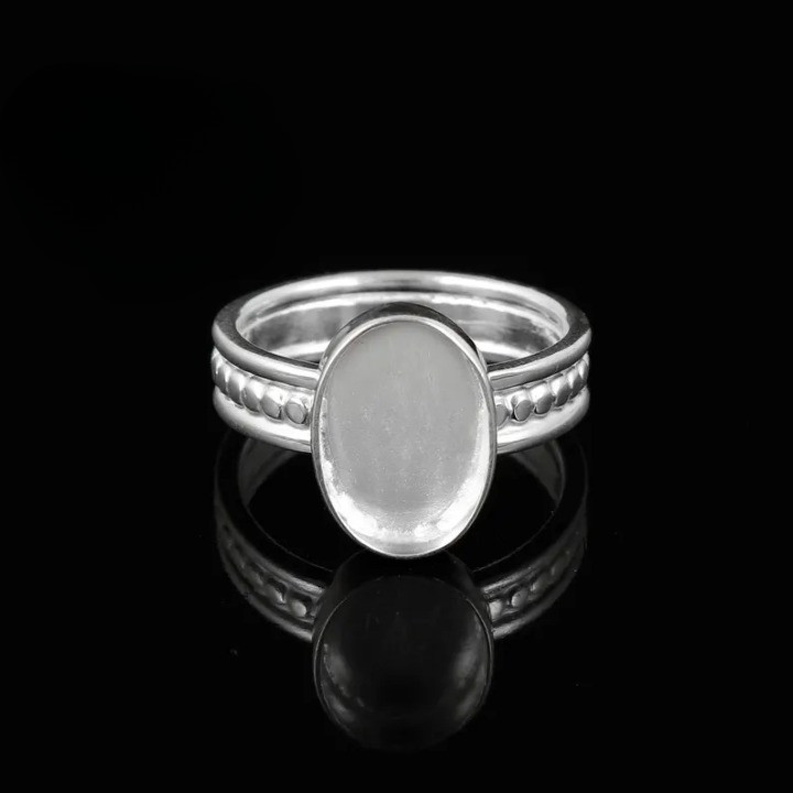 925 Sterling Silver 8x10mm Oval Bezel Cup Ring Blank Handmade DIY Jewelry