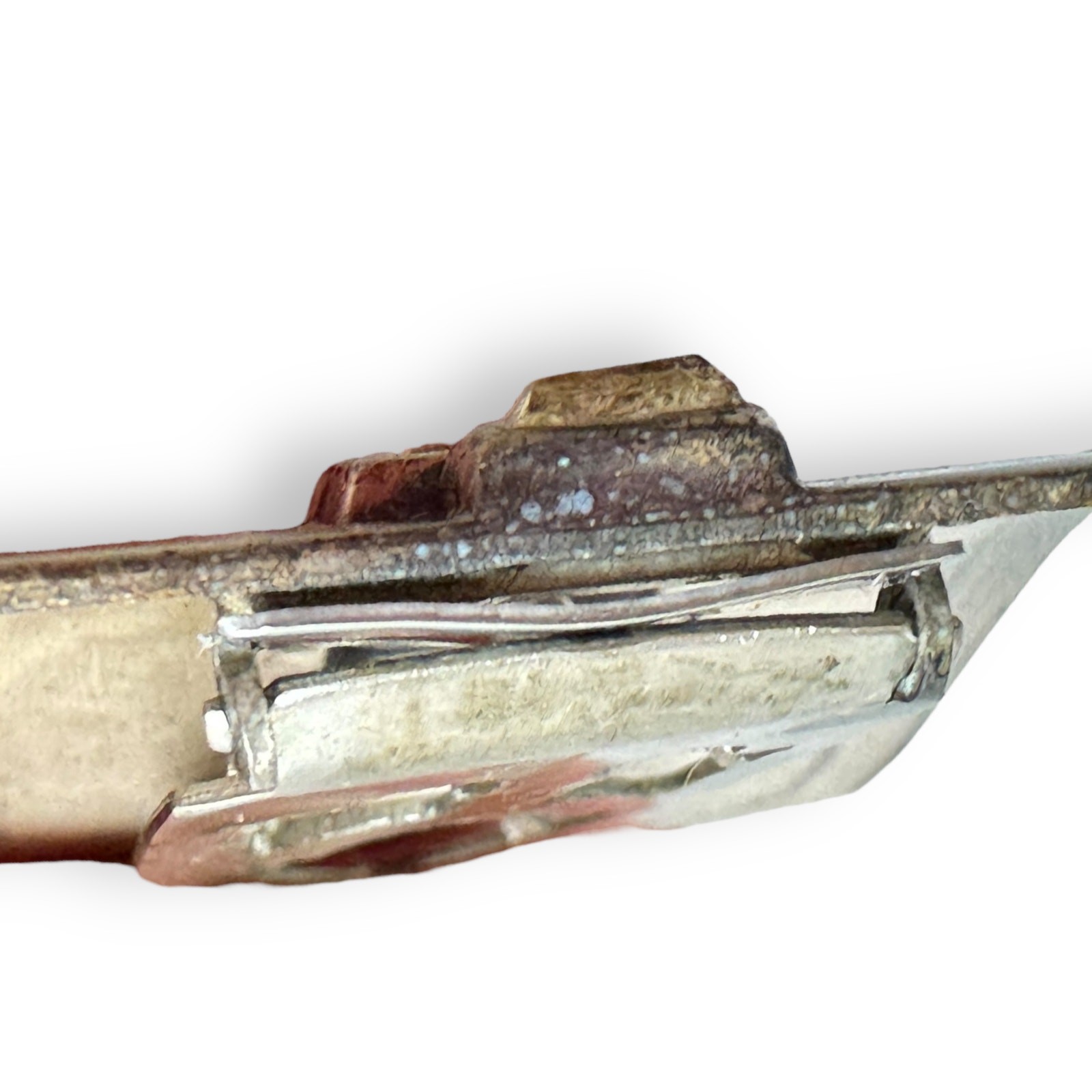 Art Deco Dress Clip Clear Round & Baguette Rhinestones Silver ToneBrooch 1940’s