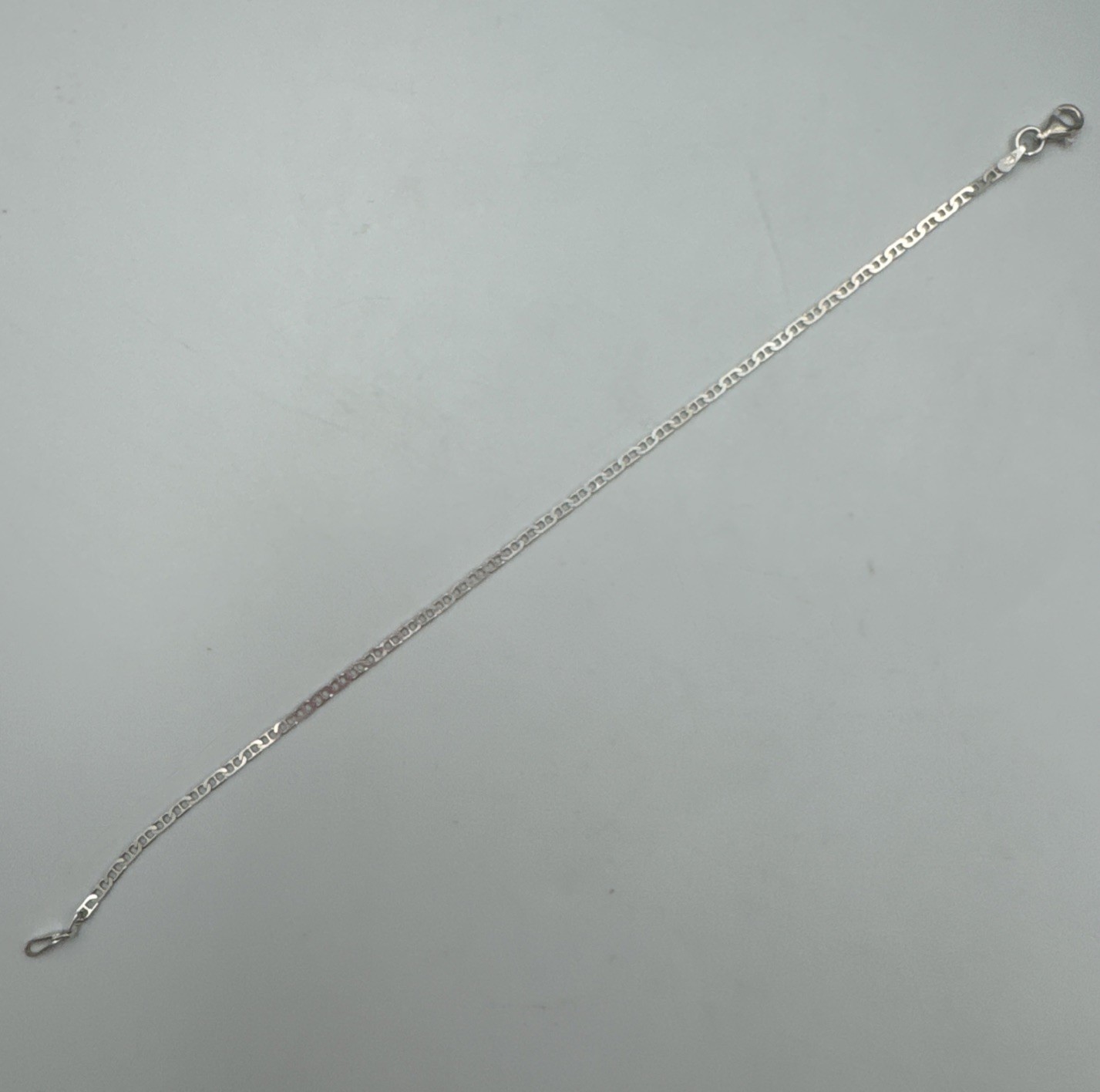 Sterling Silver 925 Italy Marked Mariner Link Chain Sz 7 1/4″ Bracelet 1.4g