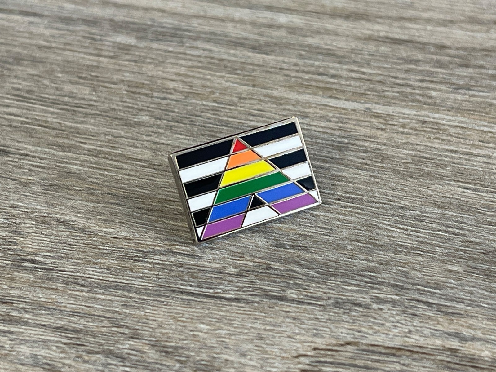 Small Straight Ally Flag Pride Enamel Pin – LGBTQ Support Pin (0.75″)
